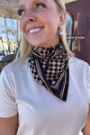 SMALL Tan Checkered Out Wild Rag/ Scarf