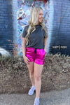 Pink Metallic Shorts