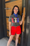 Red, White & Boots Tee