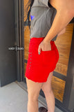 RED- Shenandoah Stud Shorts