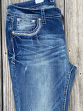 Grace in LA Jeans WOMEN'S EMBELLISHED CROSS BOOT CUT JEAN- STYLE #EB51598